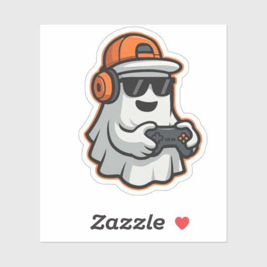 Funny Halloween Ghost Gamer Pixel Video Aufkleber (Blatt)