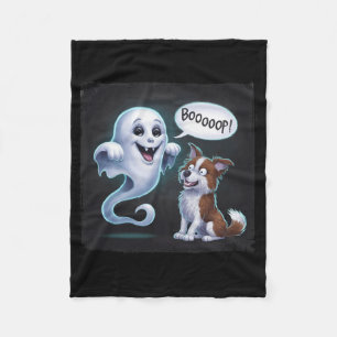 Funny Halloween Ghost Husky Dog Boop Albern Puppy  Fleecedecke