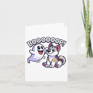 Funny Halloween Ghost Husky Dog Boop Albern Puppy Karte