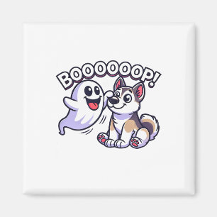 Funny Halloween Ghost Husky Dog Boop Albern Puppy Magnet