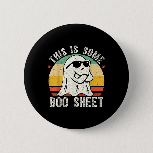 Funny Halloween Ghost Kostüm Vintag Mens Frauen Button (Vorderseite)