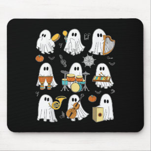Funny Halloween Ghost Music Teacher spielt Instru Mousepad