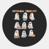 Funny Halloween Ghost Physical Therapy Pt Physical Runder Aufkleber (Vorderseite)