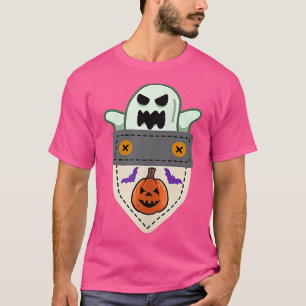 Funny Halloween Ghost Pocket Boo Spooky Bats Pumpe T-Shirt
