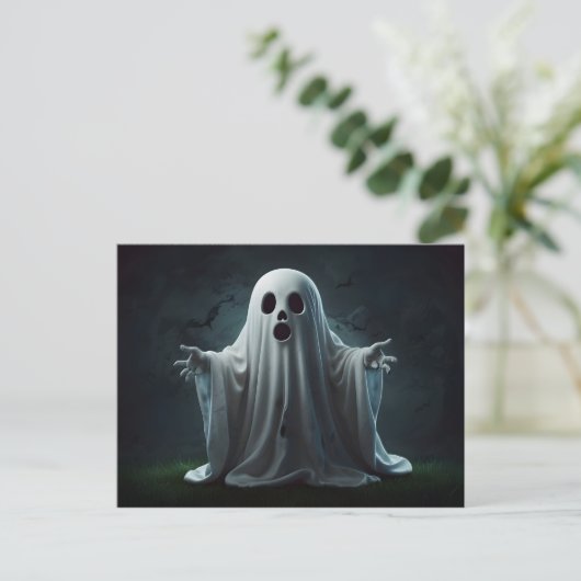 Funny Halloween Ghost Postkarte (Stehend Vorderseite)