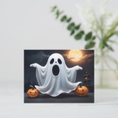 Funny Halloween Ghost Postkarte (Stehend Vorderseite)