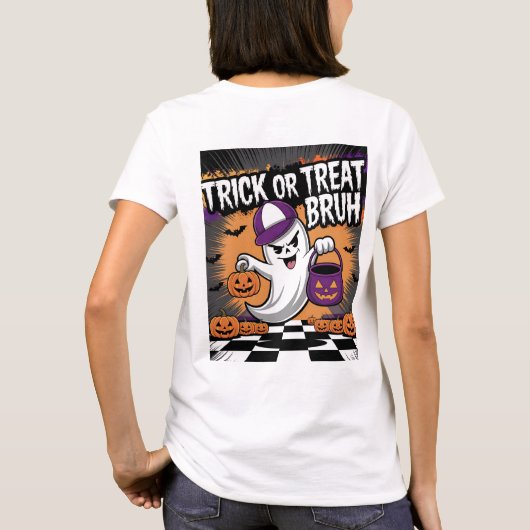 Funny Halloween Ghost & Pumpkins T-Shirt (Rückseite)