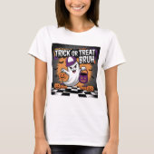Funny Halloween Ghost & Pumpkins T-Shirt (Vorderseite)