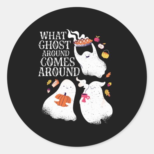 Funny Halloween Ghost Pun Boo Dinner Party Runder Aufkleber (Vorderseite)