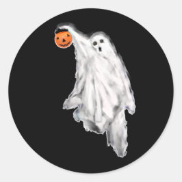 Funny Halloween Ghost Runder Aufkleber