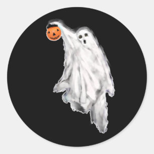 Funny Halloween Ghost Runder Aufkleber