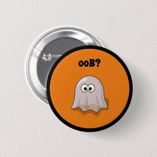 Funny Halloween Ghost Says Boo Backwards Button (Vorne & Hinten)