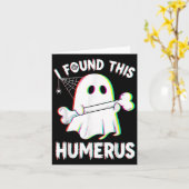 Funny Halloween Ghost Skeleton Bone Humerus Karte (Gelbe Blume)