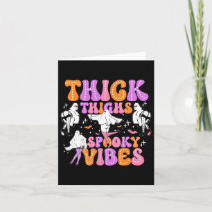 Funny Halloween Ghost Thick Thighties Spooky Vibes Karte