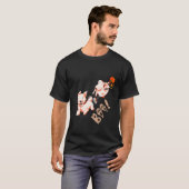 Funny Halloween Ghost trickst von Hund T-Shirt (Vorne ganz)
