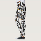 Funny Halloween Ghosts Black and White Gemustert Leggings (Links)