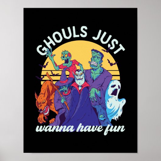 Funny Halloween Ghouls nur Wanna Spaß haben Poster (Vorne)