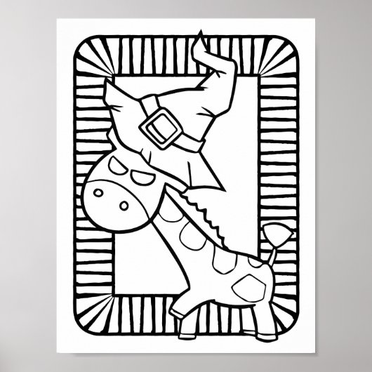 Funny Halloween Giraffe Coloring Page Poster (Vorne)
