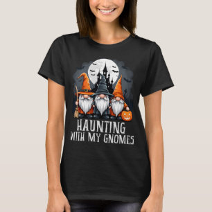 Funny Halloween Gnome Trio Spuk Vintages Schloss T-Shirt
