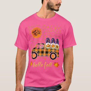 Funny Halloween Gnomes Hexch Holding Pumpkin Ridin T-Shirt