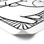 Funny Halloween Goat Coloring Page Poster (Ecke)