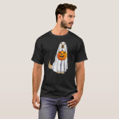 Funny Halloween Golden Retriever Dog Ghost and Pum T-Shirt (Vorne ganz)
