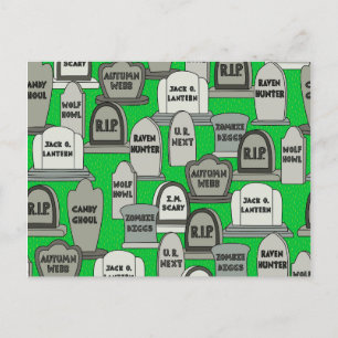 Funny Halloween Gravestones Postkarte