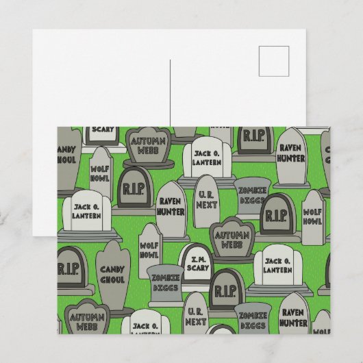 Funny Halloween Gravestones Postkarte (Vorne/Hinten)