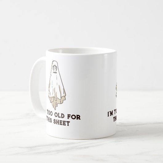 Funny Halloween Grumpy Ghost Kaffeetasse (Vorderseite Links)