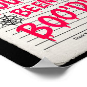 Funny Halloween Guest Karo Sie waren Boo'd Wait Poster (Ecke)