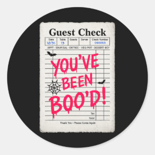 Funny Halloween Guest Karo Sie waren Boo'd Wait Runder Aufkleber