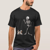Funny Halloween Havanese and Skeleton T-Shirt (Vorderseite)