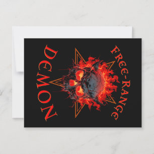 Funny Halloween Hell Demon Skull - Gotischer Horro Postkarte