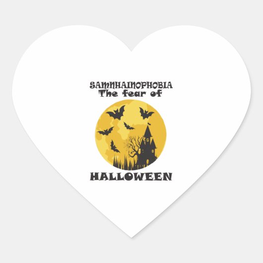 Funny Halloween Herz-Aufkleber (Vorderseite)