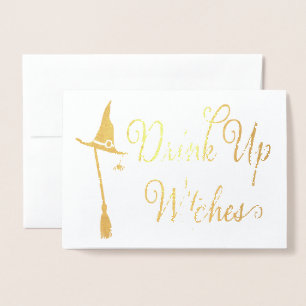 Funny Halloween Hexe Real Foil Folienkarte