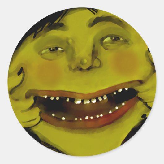 Funny Halloween Hexe Runder Aufkleber (Vorderseite)