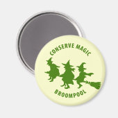 Funny Halloween Hexen Green Magnet (Vorderseite/Rückseite)