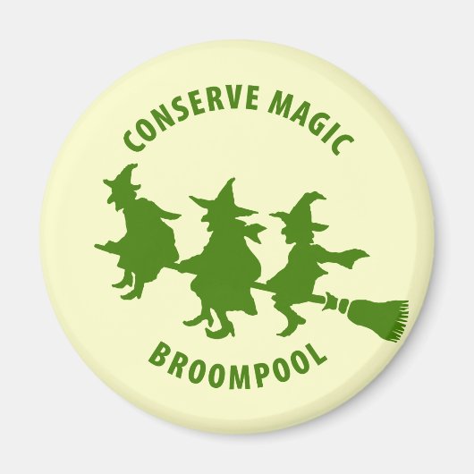 Funny Halloween Hexen Green Magnet (Vorne)
