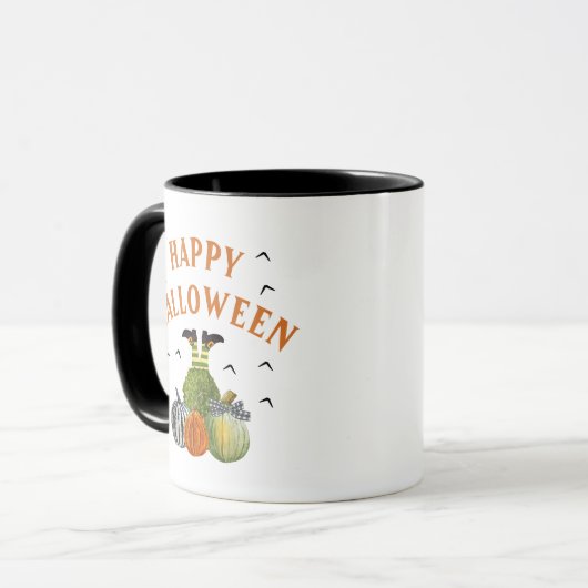 Funny Halloween Hexen Legs Pumpkins Tasse (Vorderseite Links)