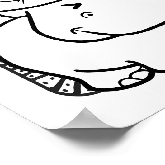 Funny Halloween Hippo Coloring Page Poster (Ecke)