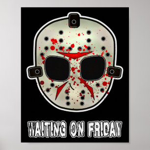 Funny Halloween Hockey Maske Gewartet Freitag Poster