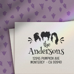 Funny Halloween Hocus Pocus Sisters Rücksendeadres Permastempel