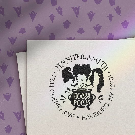Funny Halloween Hocus Pocus Sisters Rücksendeadres Permastempel