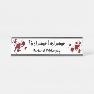 Funny Halloween Horror blutüberblutete Schreibtischnamensplakette