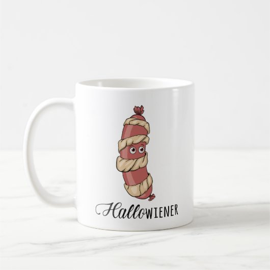Funny Halloween Hotdog Mummy Hallowiener Puff Kaffeetasse (Links)