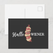 Funny Halloween Hotdog Mummy Hallowiener Puff Postkarte (Vorne/Hinten)