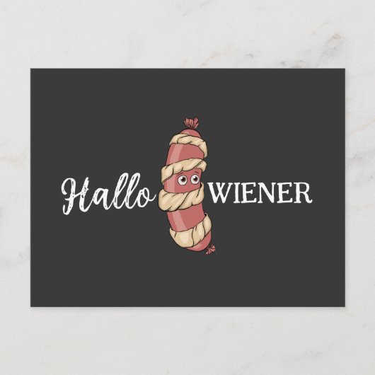 Funny Halloween Hotdog Mummy Hallowiener Puff Postkarte (Vorderseite)