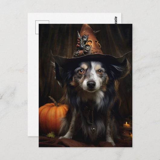 Funny Halloween Hund Postkarte (Vorne/Hinten)