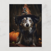 Funny Halloween Hund Postkarte (Vorderseite)