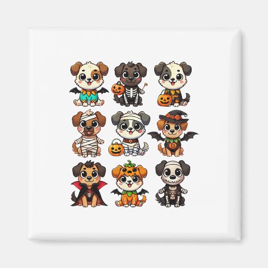 Funny Halloween Hunde Ghost Pumpkin Spooky Saison Magnet (Vorne)